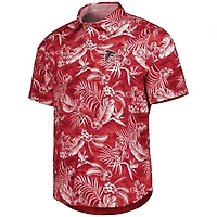 Chemise à boutons complets Tommy Bahama Atlanta Falcons Aqua Lush rouge pour homme