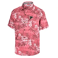 Chemise boutonnée rouge Tommy Bahama pour homme Atlanta Falcons Coconut Point Isla Palmetta Camp