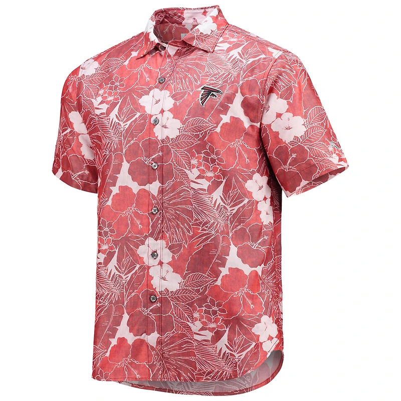 Chemise boutonnée à motif floral IslandZone des Atlanta Falcons de Tommy Bahama pour homme, rouge, Coconut Point Playa