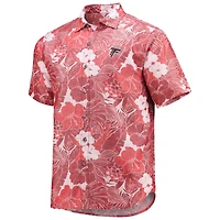 Chemise boutonnée à motif floral IslandZone des Atlanta Falcons de Tommy Bahama pour homme, rouge, Coconut Point Playa
