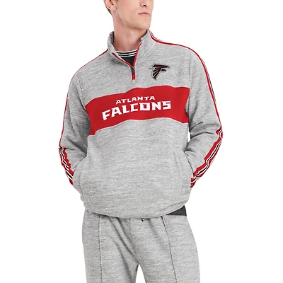Men's Tommy Hilfiger Heathered Gray Atlanta Falcons Mario Quarter-Zip Jacket