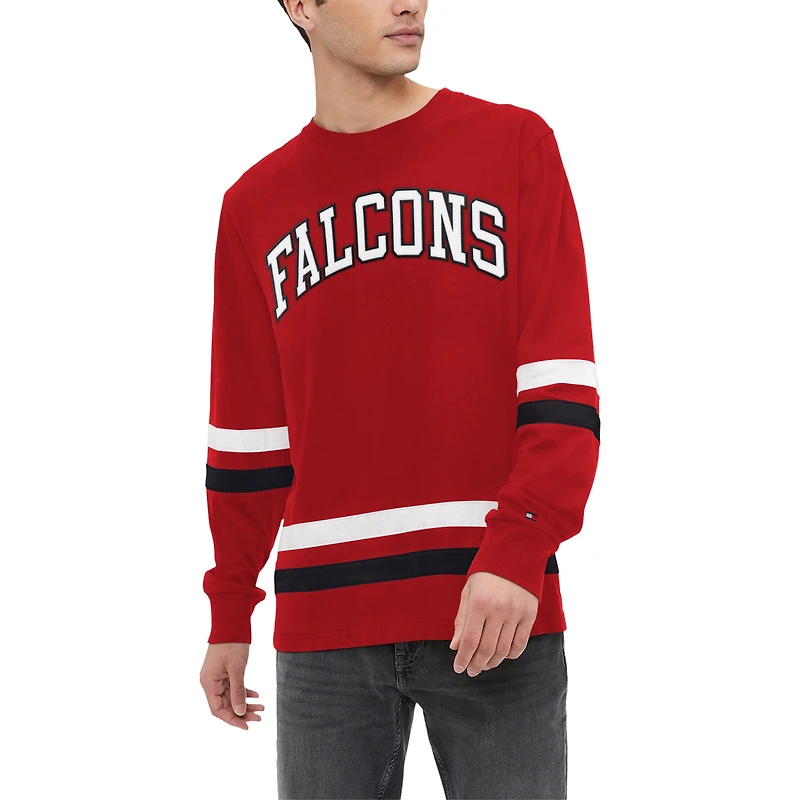 T-shirt à manches longues Tommy Hilfiger rouge/noir Atlanta Falcons Nolan pour hommes