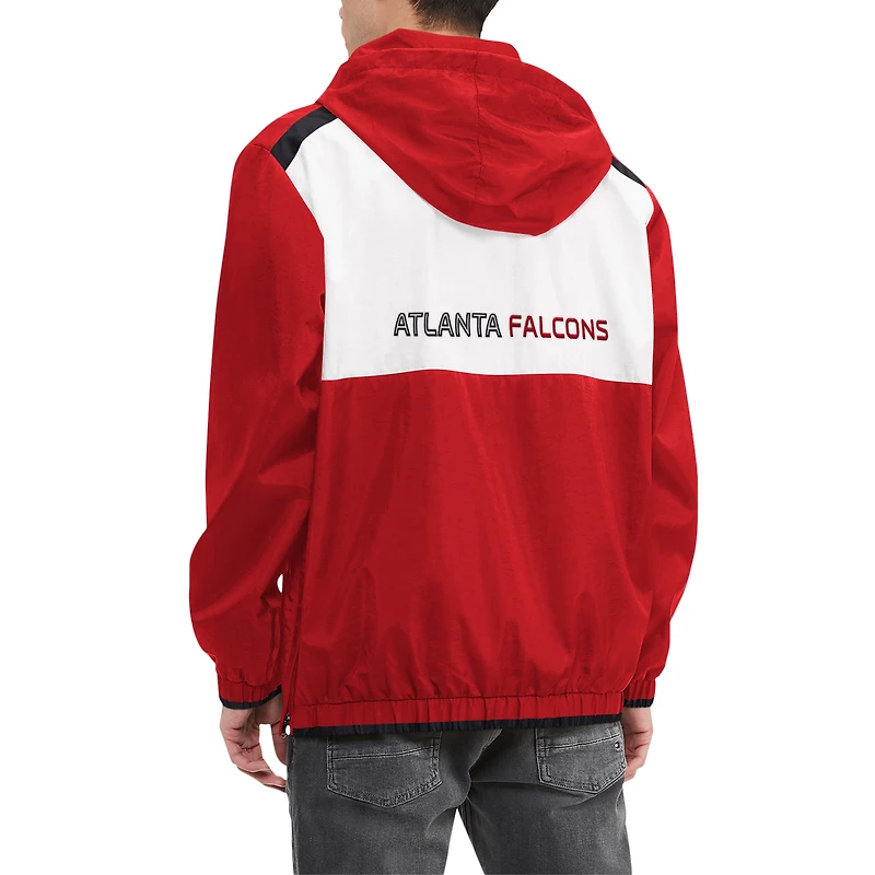 Haut à capuche demi-zip Tommy Hilfiger pour hommes rouge/blanc Atlanta Falcons Carter