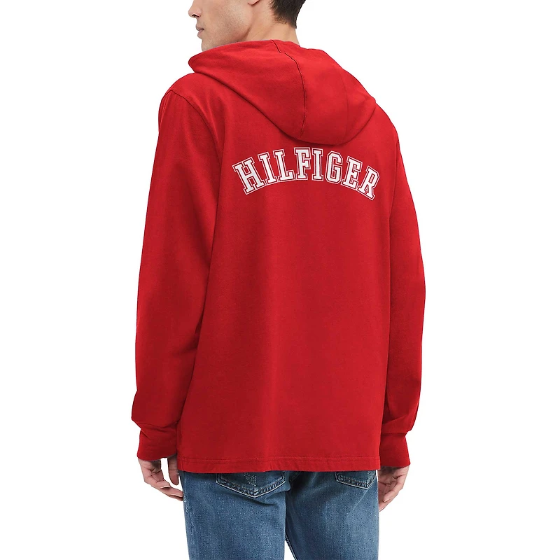 T-shirt à capuche manches longues Tommy Hilfiger rouge Atlanta Falcons Morgan pour hommes