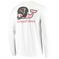T-shirt à manches longues avec casque de baleine des Atlanta Falcons Vineyard Vines pour homme, blanc