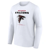 Men's  White Atlanta Falcons Team Lockup Long Sleeve T-Shirt