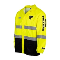 Men's Yellow Atlanta Falcons Hi-Vis Safety Waterproof Rainshell Full-Zip Hooded Jacket