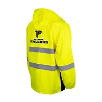 Men's Yellow Atlanta Falcons Hi-Vis Safety Waterproof Rainshell Full-Zip Hooded Jacket