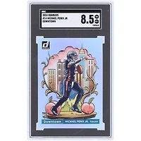 Carte recrue authentifiée 8.5 Panini Donruss Downtown n° 14 SGC 2024 des Falcons d'Atlanta de Michael Penix Jr.