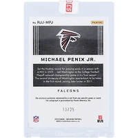 Michael Penix Jr. Atlanta Falcons Autographed 2024 Panini Obsidian Tri-Color Relic Blue #RJJ-MPJ #13/25 Rookie Card