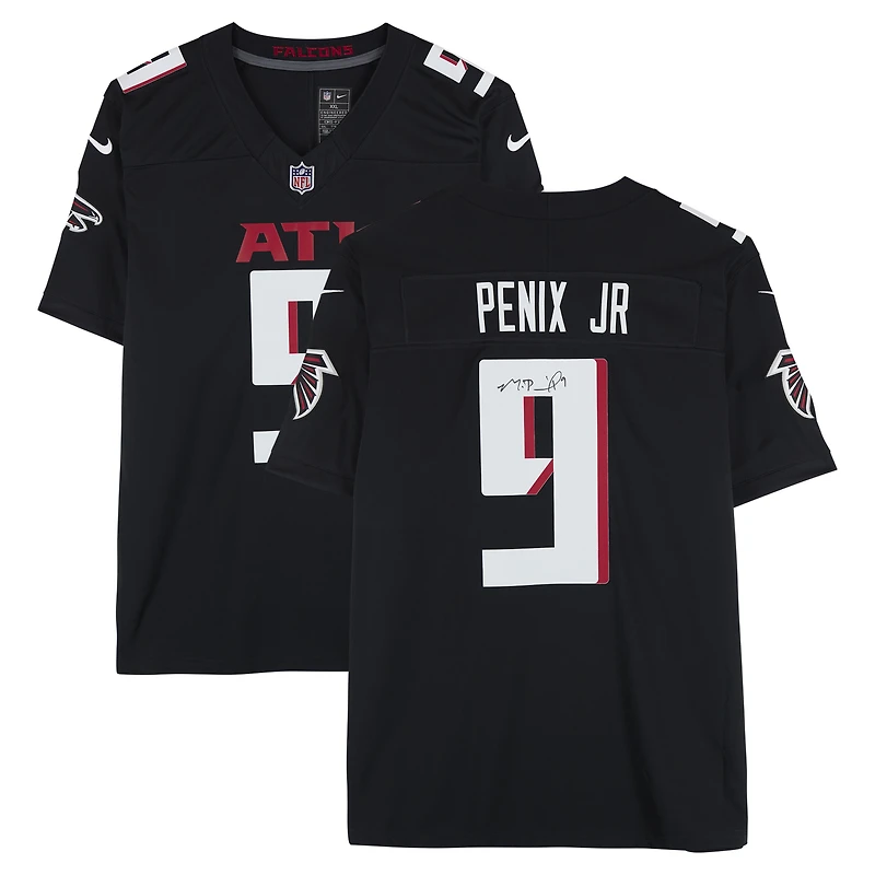 Maillot Nike Vapor F.U.S.E. noir dédicacé par Michael Penix Jr. des Falcons d'Atlanta