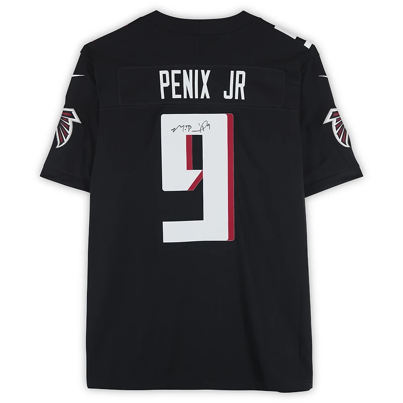 Maillot Nike Vapor F.U.S.E. noir dédicacé par Michael Penix Jr. des Falcons d'Atlanta