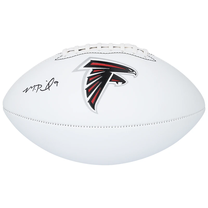 Ballon de football Franklin White Panel autographié par Michael Penix Jr. des Falcons d'Atlanta