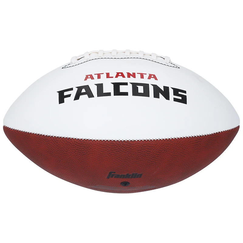 Ballon de football Franklin White Panel autographié par Michael Penix Jr. des Falcons d'Atlanta