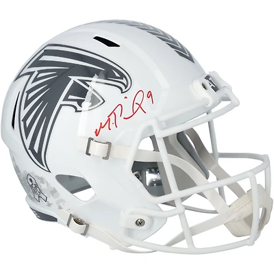 Réplique du casque Riddell 2024 Salute To Service Speed autographié par Michael Penix Jr. des Falcons d'Atlanta