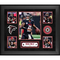 Michael Penix Jr. Atlanta Falcons Framed 20" x 24" 5-Photo Collage with a Piece of Game-Used Football - Limited Edition of 500