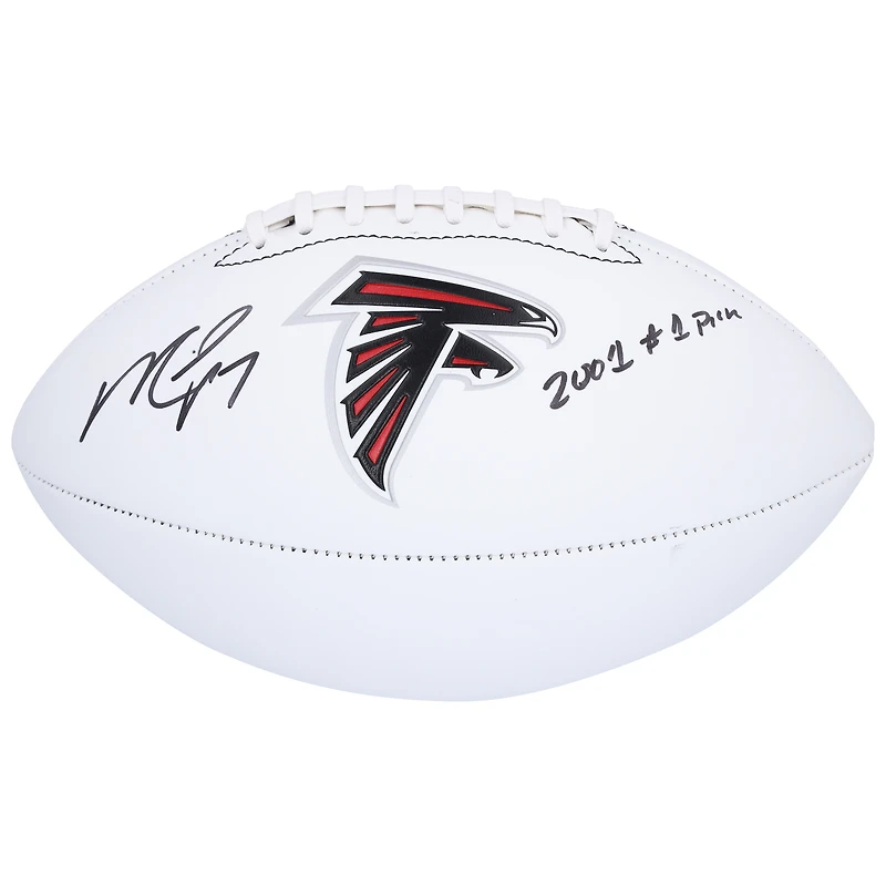 Michael Vick Atlanta Falcons Autographed Franklin White Panel Football with "2001 #1 Pick" Inscription