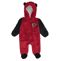 Grenouillère polaire rouge à fermeture éclair pour nouveau-né et nourrisson Outerstuff, motif Falcons d'Atlanta
