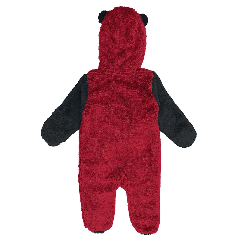 Grenouillère polaire rouge à fermeture éclair pour nouveau-né et nourrisson Outerstuff, motif Falcons d'Atlanta