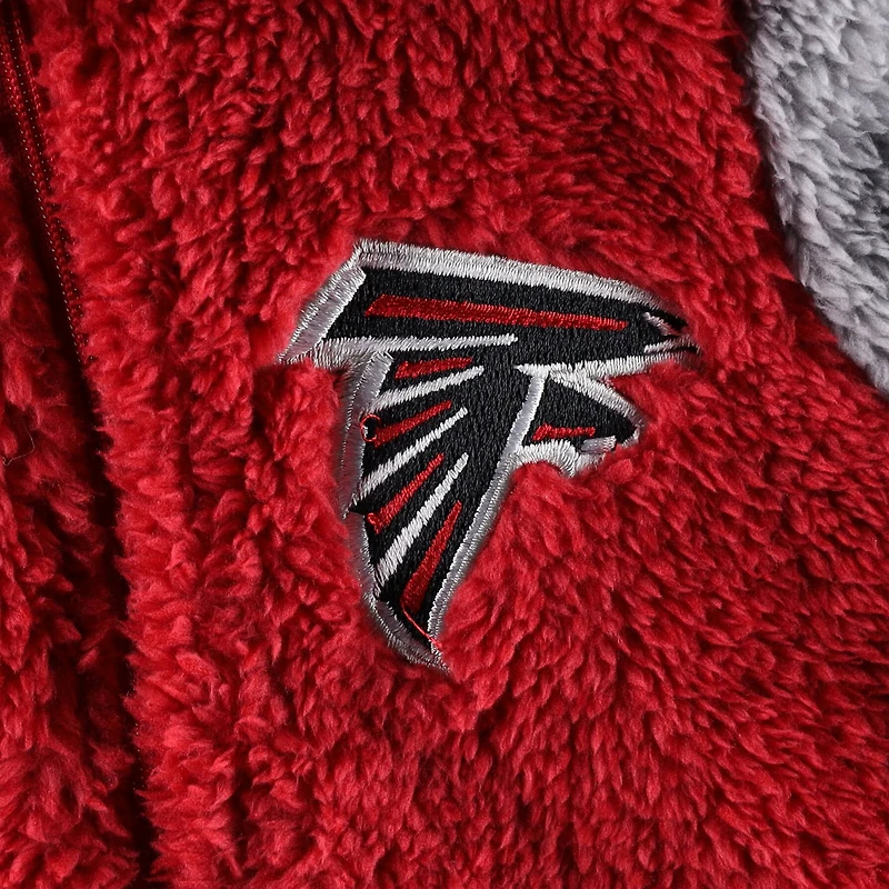 Nouveau-né et nourrisson Rouge/gris Atlanta Falcons Game Nap Teddy Fleece Bunting Full-Zip Sleeper