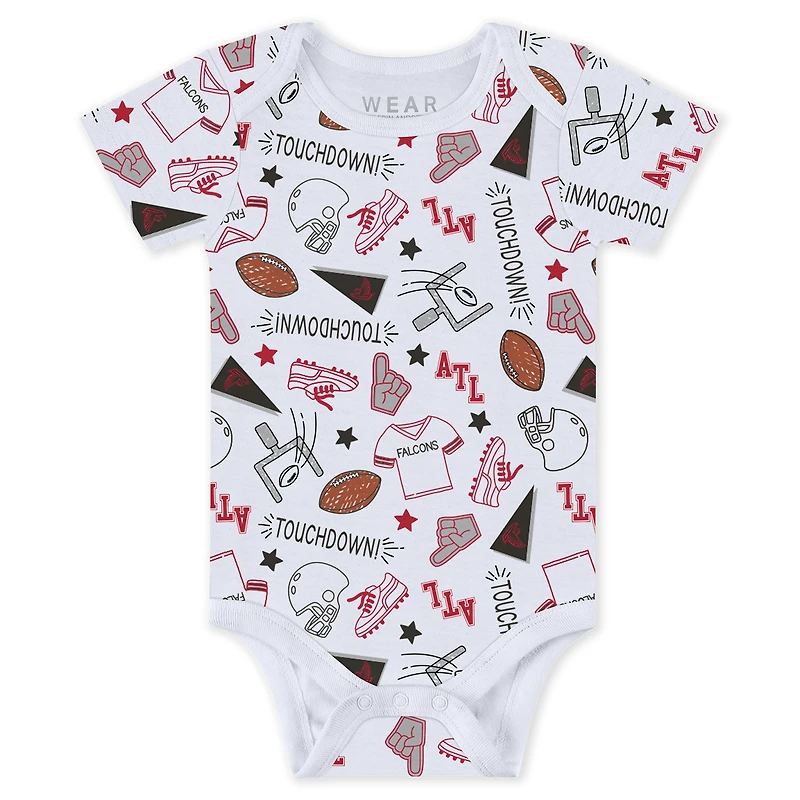 Newborn & Infant WEAR by Erin Andrews Atlanta Falcons Three-Piece Turn Me Around Bodysuits Pant Set