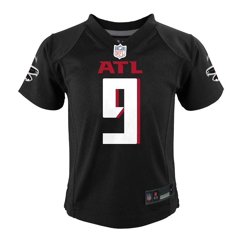 Maillot de match Nike Michael Penix Jr. noir des Falcons d'Atlanta pour enfants d'âge préscolaire