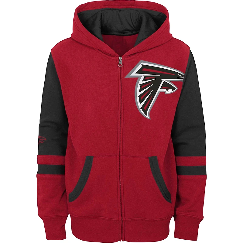 Sweat à capuche entièrement zippé rouge Atlanta Falcons Stadium préscolaire