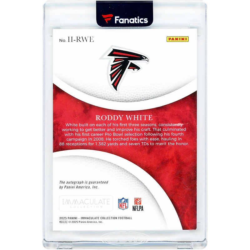 Carte autographiée de Roddy White (Atlanta Falcons) - Collection Panini Immaculate 2025 - Platinum Immaculate Ink #II-RWE #1/1