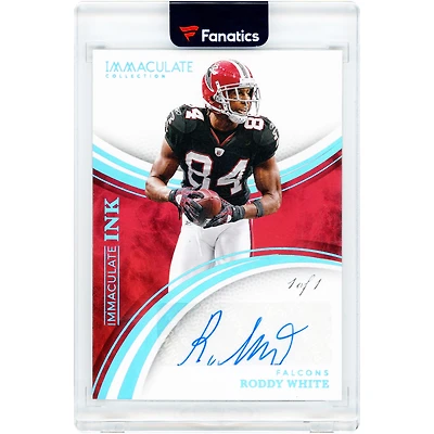 Roddy White Atlanta Falcons Autographed 2025 Panini Immaculate Collection Platinum Immaculate Ink #II-RWE #1/1 Card
