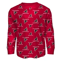 Ensemble de nuit pour tout-petit Outerstuff rouge Atlanta Falcons avec t-shirt à manches longues et pantalon imprimés