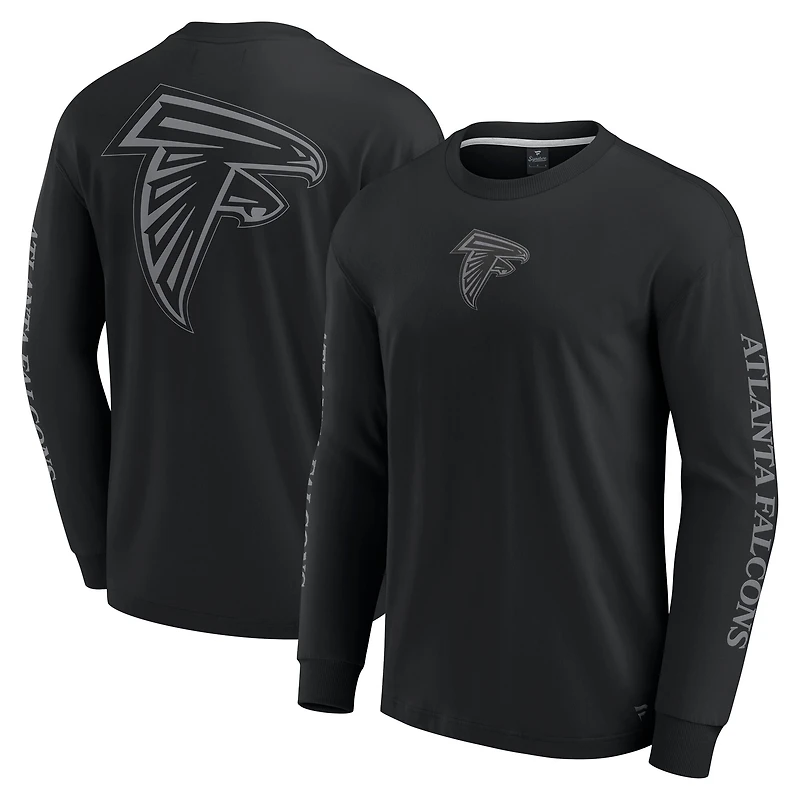 T-shirt unisexe à manches longues Fanatics noir des Falcons d'Atlanta Elements Strive