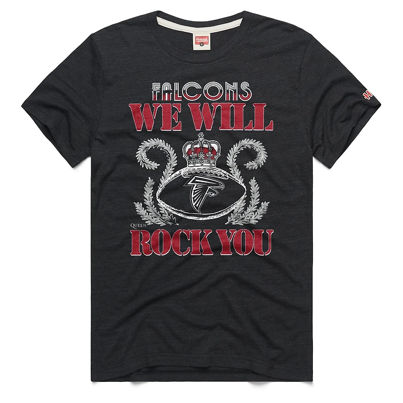 Unisex Homage Charcoal Atlanta Falcons 2026 NFL Schedule Queen Tri-Blend T-Shirt