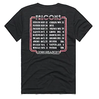 Unisex Homage Charcoal Atlanta Falcons 2026 NFL Schedule Queen Tri-Blend T-Shirt