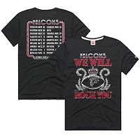Unisex Homage Charcoal Atlanta Falcons 2026 NFL Schedule Queen Tri-Blend T-Shirt