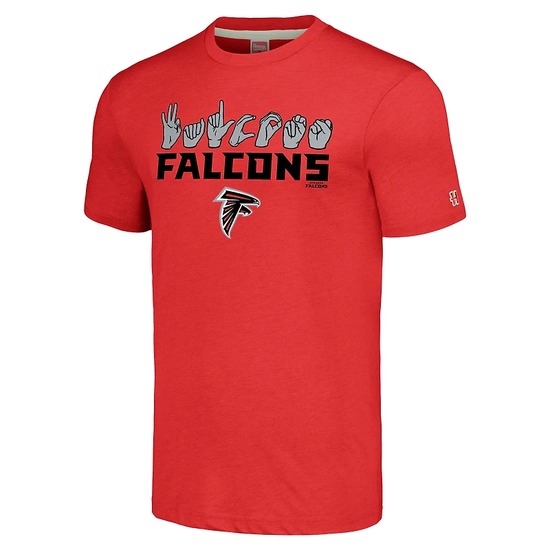 Unisex Homage Red Atlanta Falcons The NFL ASL Collection by Love Sign American Language T-Shirt