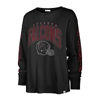 Women's '47 Black Atlanta Falcons Tom Cat Lightweight Long Sleeve T-Shirt