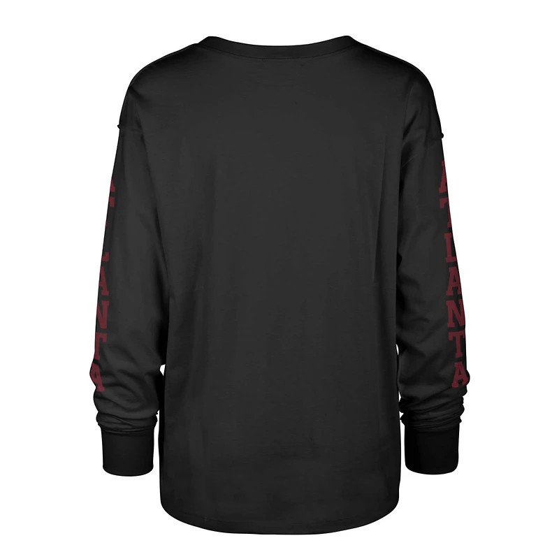 Women's '47 Black Atlanta Falcons Tom Cat Lightweight Long Sleeve T-Shirt
