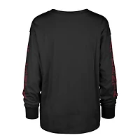 Women's '47 Black Atlanta Falcons Tom Cat Lightweight Long Sleeve T-Shirt