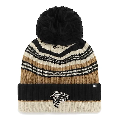 Bonnet en tricot à revers Barista '47 Natural Atlanta Falcons pour femmes avec pompon