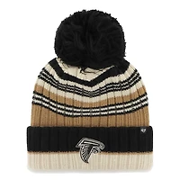 Bonnet en tricot à revers Barista '47 Natural Atlanta Falcons pour femmes avec pompon