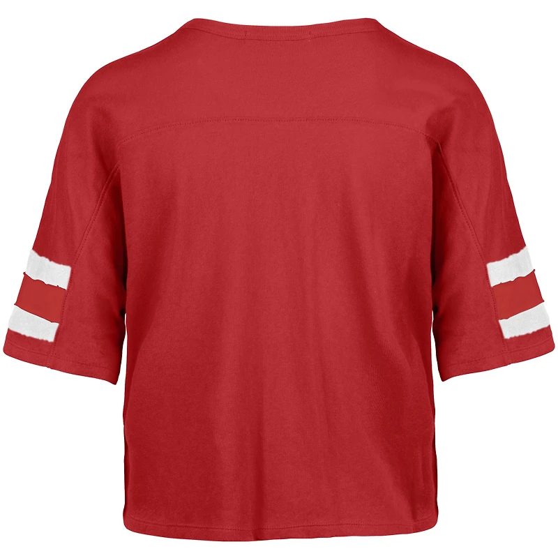 Women's '47 Red Atlanta Falcons Premier Scout Cropped V-Neck T-Shirt