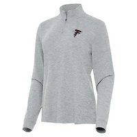 Women's Antigua  Heather Gray Atlanta Falcons Mentor Quarter-Zip Jacket
