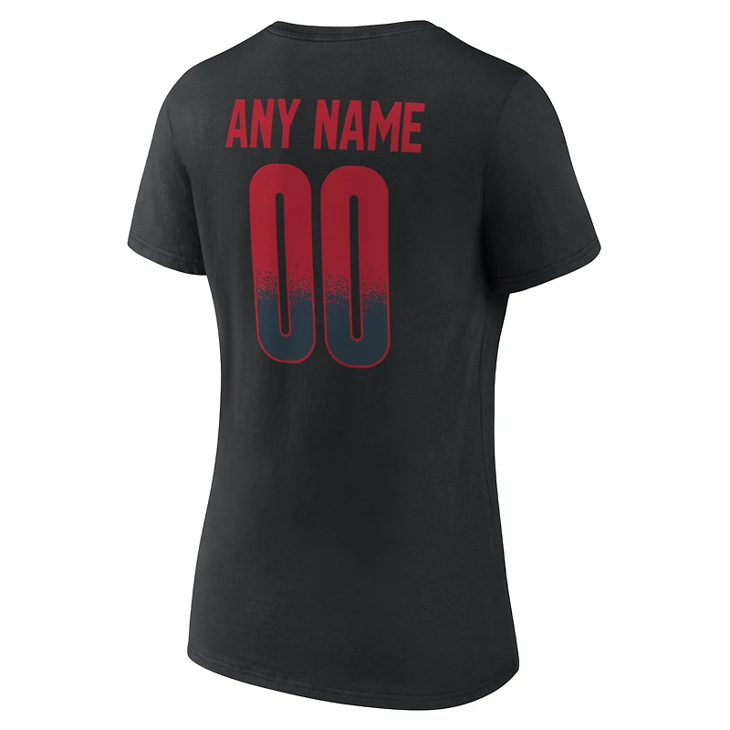 Women's Black Atlanta Falcons Home Field Pop Personalized Name & Number V-Neck T-Shirt