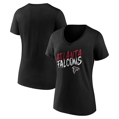 Women's Black Atlanta Falcons Hustle V-Neck T-Shirt