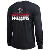 T-shirt à manches longues noir pour femme, championne des Falcons d'Atlanta