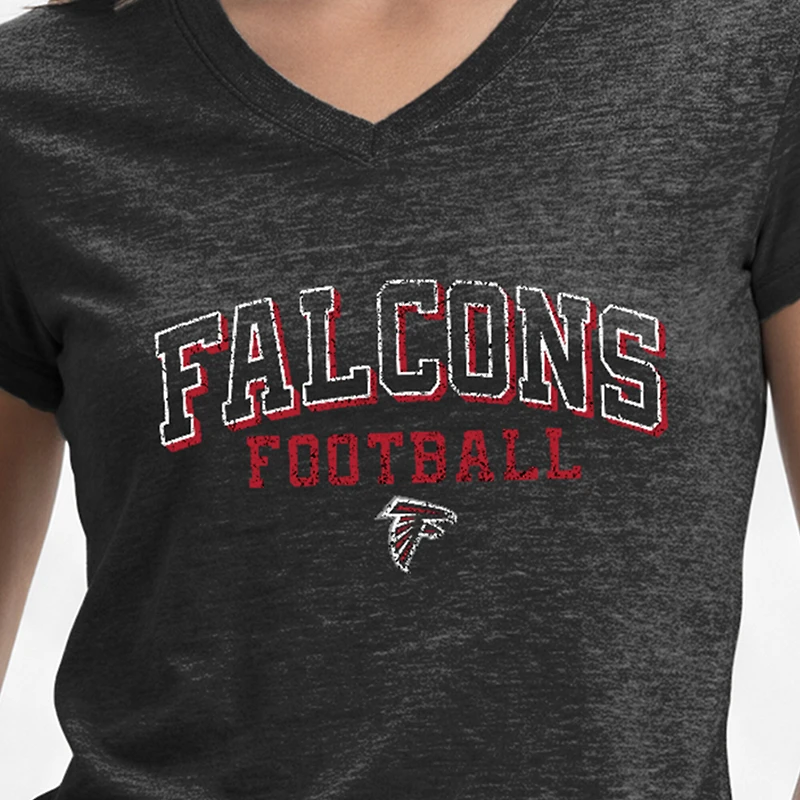 Women's Champion Black Atlanta Falcons Triumph Tri-Blend V-Neck T-Shirt