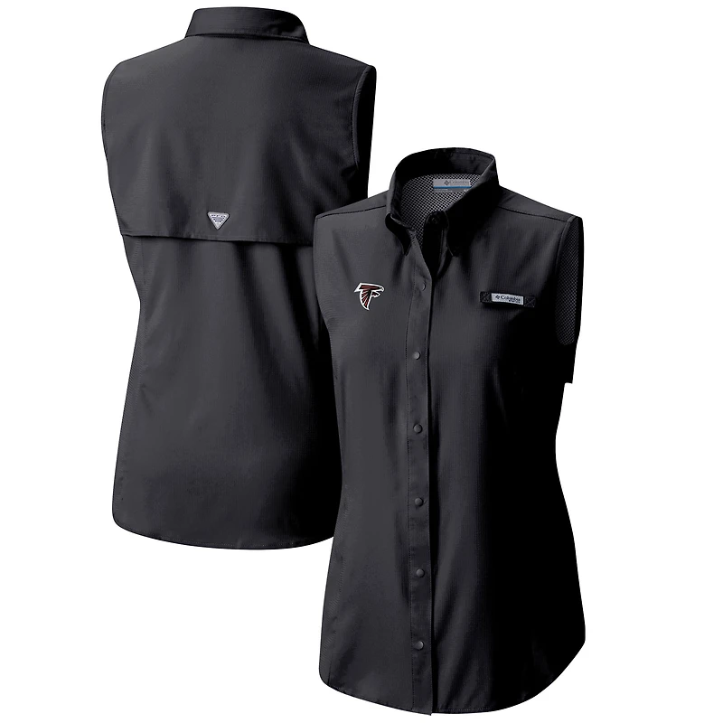 Women's Columbia  Black Atlanta Falcons PFG Tamiami Omni-Shade Sleeveless Button-Up Shirt