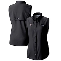Women's Columbia  Black Atlanta Falcons PFG Tamiami Omni-Shade Sleeveless Button-Up Shirt