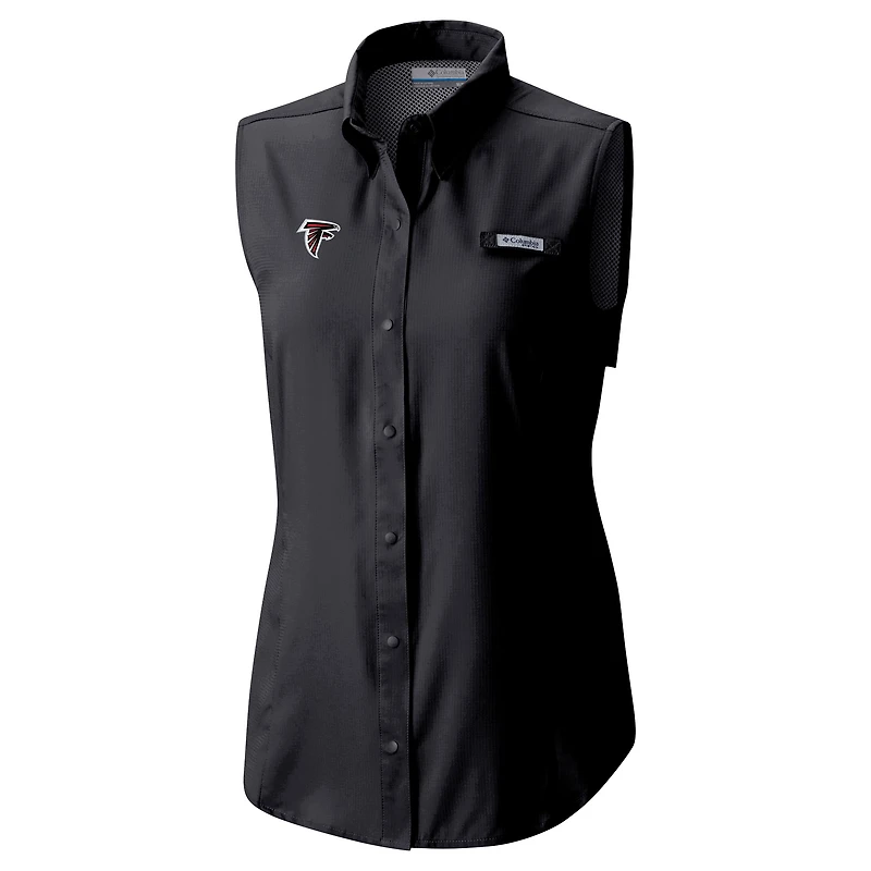 Women's Columbia  Black Atlanta Falcons PFG Tamiami Omni-Shade Sleeveless Button-Up Shirt