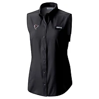 Women's Columbia  Black Atlanta Falcons PFG Tamiami Omni-Shade Sleeveless Button-Up Shirt